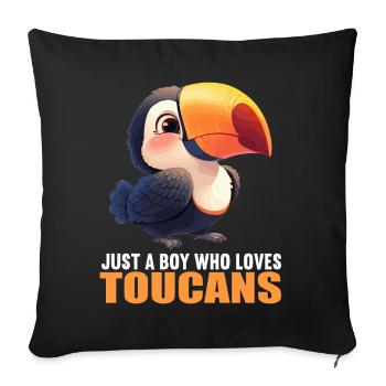 Toucans Toucan - Sofa pillowcase 17,3'' x 17,3'' (45 x 45 cm) - black - Front