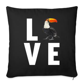 Toucans Toucan - Sofa pillowcase 17,3'' x 17,3'' (45 x 45 cm) - black - Front