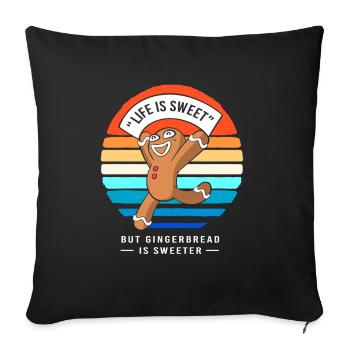 Gingerbread Christmas Gingerbread Man Gingerbread - Sofa pillowcase 17,3'' x 17,3'' (45 x 45 cm) - black - Front