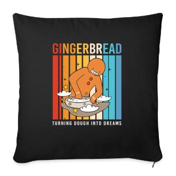 Gingerbread Christmas Gingerbread Man Gingerbread - Sofa pillowcase 17,3'' x 17,3'' (45 x 45 cm) - black - Front