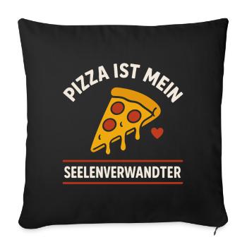 Pizza is my soulmate for pizza lovers - Sofa pillowcase 17,3'' x 17,3'' (45 x 45 cm) - black - Front