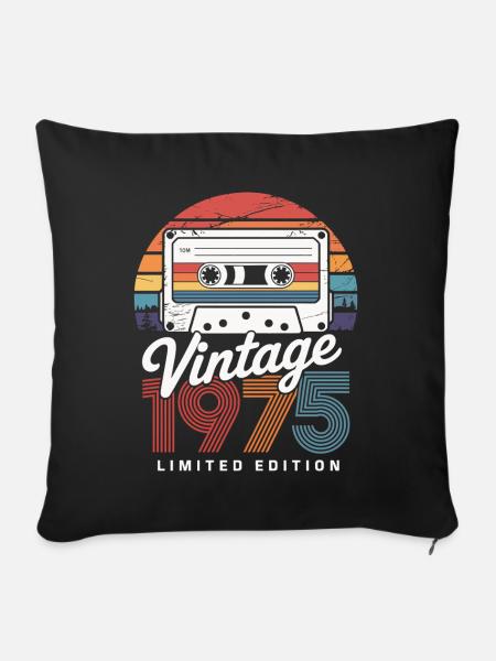 Jubiläum 1975 Limited Edition Kassette Style - Sofakissenbezug 45 x 45 cm - Schwarz