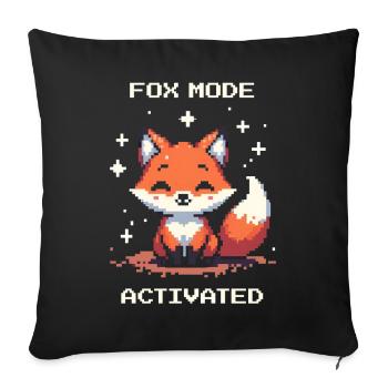 Fox Mode Enabled | Shifter - Sofa pillowcase 17,3'' x 17,3'' (45 x 45 cm) - black - Front