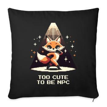 Trop mignon pour être un PNJ | Renard, Jdr - Housse de coussin décorative 45 x 45 cm - noir - Devant