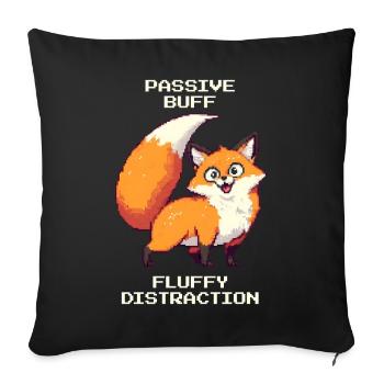 Fluffy Distraction | derpy fox - Sofa pillowcase 17,3'' x 17,3'' (45 x 45 cm) - black - Front