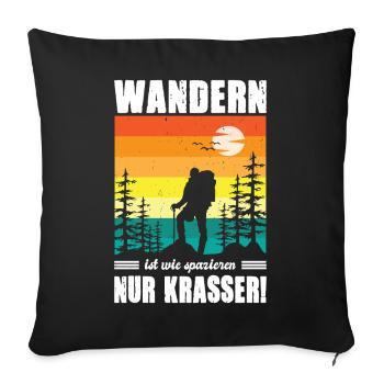 Dictons de randonnée Hiker Tenues de randonnée - Housse de coussin décorative 45 x 45 cm - noir - Devant
