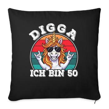 50ème Anniversaire Années 50 50ème Digga J’ai 50 ans - Housse de coussin décorative 45 x 45 cm - noir - Devant