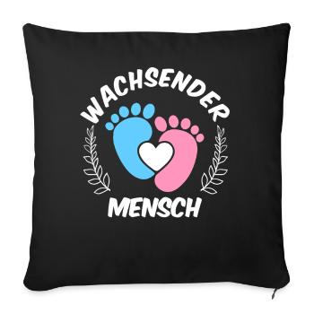 Expectant mother GROWING HUMAN Funny - Sofa pillowcase 17,3'' x 17,3'' (45 x 45 cm) - black - Front