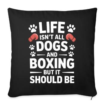 Boxe Dire Chien Boxer Drôle Boxe Cadeau - Housse de coussin décorative 45 x 45 cm - noir - Devant