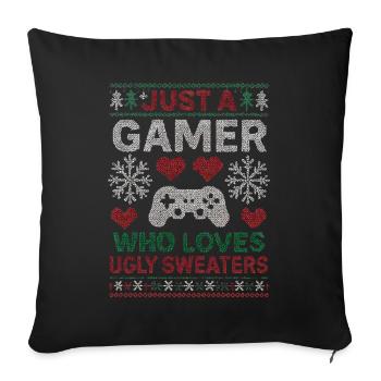 Ugly Christmas Gamer Weihnachten Zocker Gaming - Sofa pillowcase 17,3'' x 17,3'' (45 x 45 cm) - black - Front