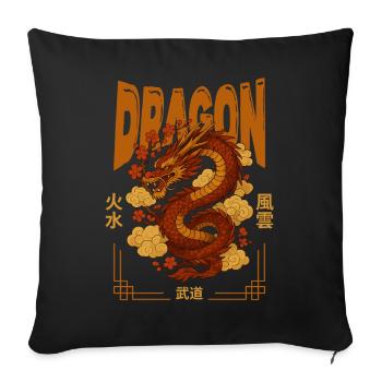 Asian Dragon - Japan - Sofa pillowcase 17,3'' x 17,3'' (45 x 45 cm) - black - Front