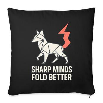 Origami Club Gift Simplicity To A - Sofa pillowcase 17,3'' x 17,3'' (45 x 45 cm) - black - Front