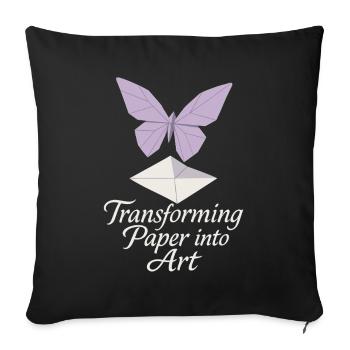Origami Club Gift Simplicity To A - Sofa pillowcase 17,3'' x 17,3'' (45 x 45 cm) - black - Front