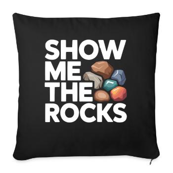 Gestein sammeln Rockhound Gestein Sammler Geologie - Sofakissenbezug 45 x 45 cm - Schwarz - Vorne