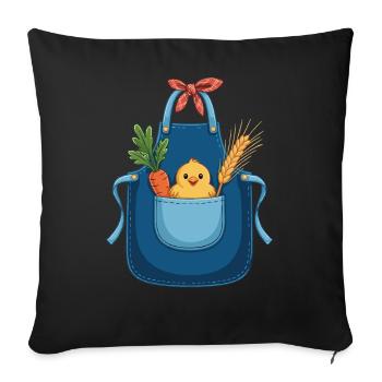 Farmer Costume Gardening Costume - Sofa pillowcase 17,3'' x 17,3'' (45 x 45 cm) - black - Front