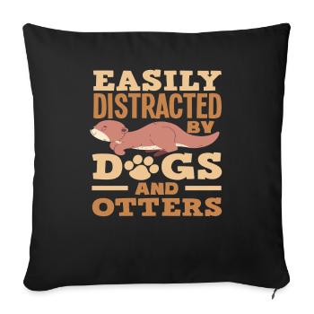 Sea Otter Cartoon Dogs - Sofa pillowcase 17,3'' x 17,3'' (45 x 45 cm) - black - Front