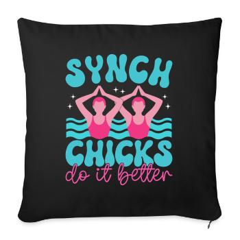 Natation synchronisée Natation artistique Sports nautiques - Housse de coussin décorative 45 x 45 cm - noir - Devant