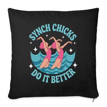 Natation synchronisée Natation artistique Sports nautiques - Housse de coussin décorative 45 x 45 cm - noir - Devant