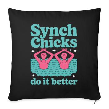 Natation synchronisée Natation artistique Sports nautiques - Housse de coussin décorative 45 x 45 cm - noir - Devant