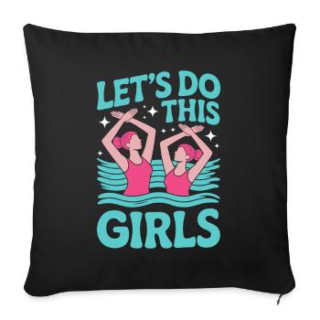 Natation synchronisée Natation artistique Sports nautiques - Housse de coussin décorative 45 x 45 cm - noir - Devant