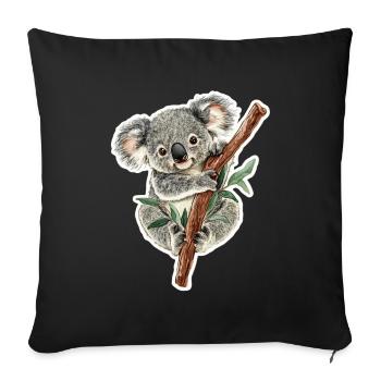 Koala - Sofa pillowcase 17,3'' x 17,3'' (45 x 45 cm) - black - Front