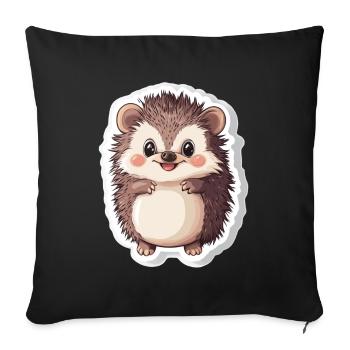 Igel - Sofakissenbezug 45 x 45 cm - Schwarz - Vorne
