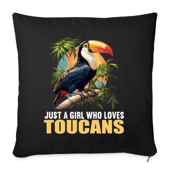 Toucans Toucan - Sofa pillowcase 17,3'' x 17,3'' (45 x 45 cm) - black - Front