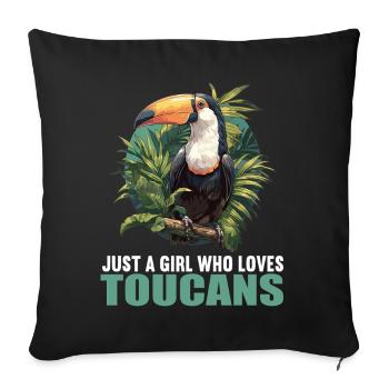 Toucans Toucan - Sofa pillowcase 17,3'' x 17,3'' (45 x 45 cm) - black - Front
