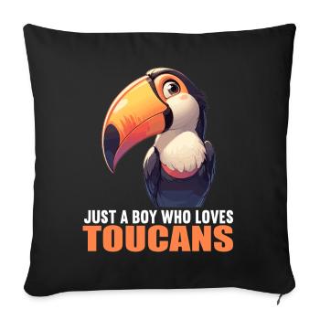 Toucans Toucan - Sofa pillowcase 17,3'' x 17,3'' (45 x 45 cm) - black - Front