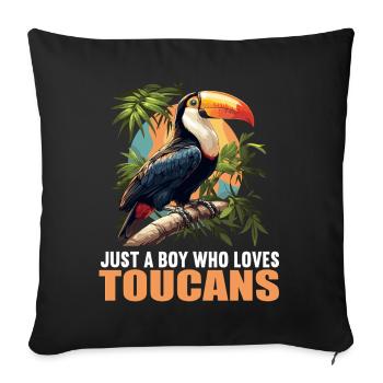 Toucans Toucan - Sofa pillowcase 17,3'' x 17,3'' (45 x 45 cm) - black - Front