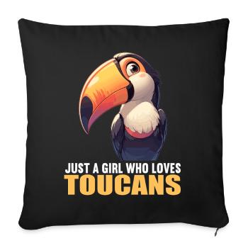Toucans Toucan - Sofa pillowcase 17,3'' x 17,3'' (45 x 45 cm) - black - Front