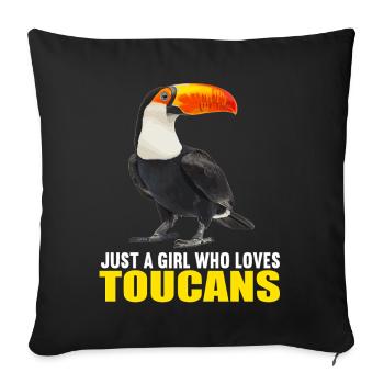 Toucans Toucan - Sofa pillowcase 17,3'' x 17,3'' (45 x 45 cm) - black - Front
