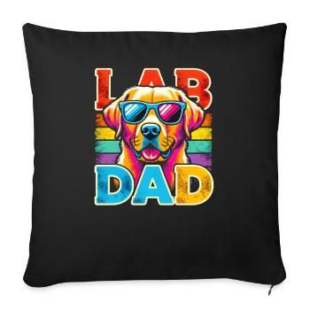 Labrador Dad Lunettes de soleil arc-en-ciel, père - Housse de coussin décorative 45 x 45 cm - noir - Devant