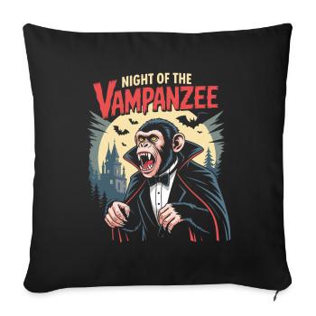 Vampanzee Night Look Chimpanzé Vampire - Housse de coussin décorative 45 x 45 cm - noir - Devant