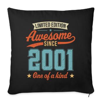 Génial depuis 2001 - Housse de coussin décorative 45 x 45 cm - noir - Devant