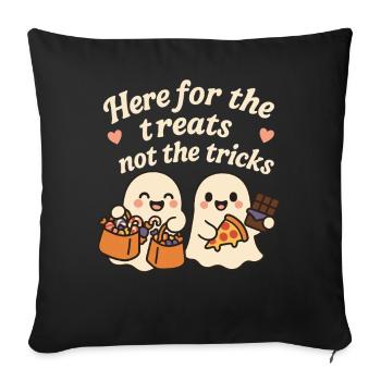 Ici pour les friandises, pas pour les tours Halloween - Housse de coussin décorative 45 x 45 cm - noir - Devant