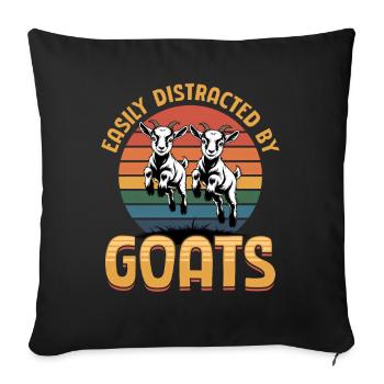 Funny Farm Animal Goat - Sofa pillowcase 17,3'' x 17,3'' (45 x 45 cm) - black - Front