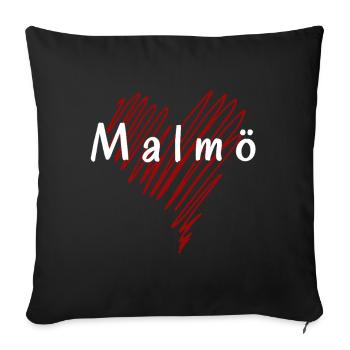 J’aime Malmö, Malmö Suède - Housse de coussin décorative 45 x 45 cm - noir - Devant