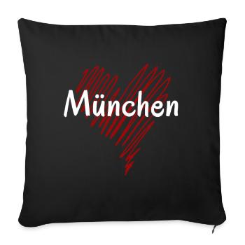 I love Munich, Munich Germany - Sofa pillowcase 17,3'' x 17,3'' (45 x 45 cm) - black - Front