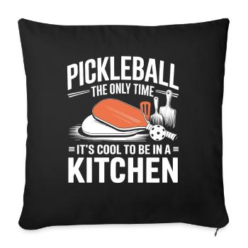 Pickleball Kitchen Ball - Sofa pillowcase 17,3'' x 17,3'' (45 x 45 cm) - black - Front