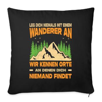Outdoor Mountaineering Saying Outfit - Sofa pillowcase 17,3'' x 17,3'' (45 x 45 cm) - black - Front