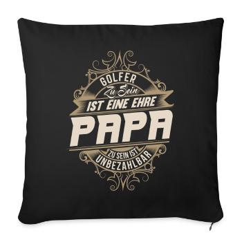 papa golfeur - Housse de coussin décorative 45 x 45 cm - noir - Devant