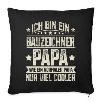 Draughtsman Dad - Sofa pillowcase 17,3'' x 17,3'' (45 x 45 cm) - black - Front