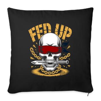 Blind skull with chain, muzzle full - Sofa pillowcase 17,3'' x 17,3'' (45 x 45 cm) - black - Front