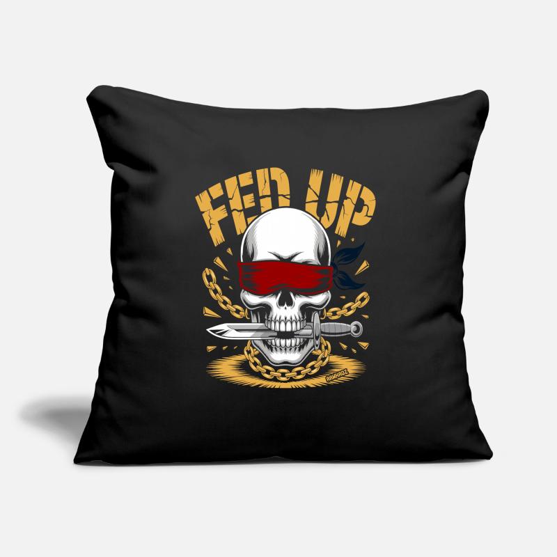 Blind skull with chain, muzzle full Sofa pillowcase 17,3'' x 17,3'' (45 x 45 cm)