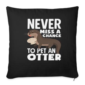 Sea Otter Cartoon Pet An Otter - Sofa pillowcase 17,3'' x 17,3'' (45 x 45 cm) - black - Front
