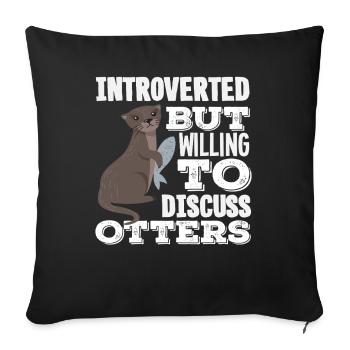 Sea Otter Cartoon Introvert - Sofa pillowcase 17,3'' x 17,3'' (45 x 45 cm) - black - Front