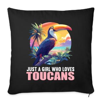 Toucans Toucan - Sofa pillowcase 17,3'' x 17,3'' (45 x 45 cm) - black - Front