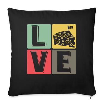 Carré Pop Art CheeseLove - Housse de coussin décorative 45 x 45 cm - noir - Devant