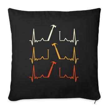 Motif de marteau de battement de cœur - Housse de coussin décorative 45 x 45 cm - noir - Devant